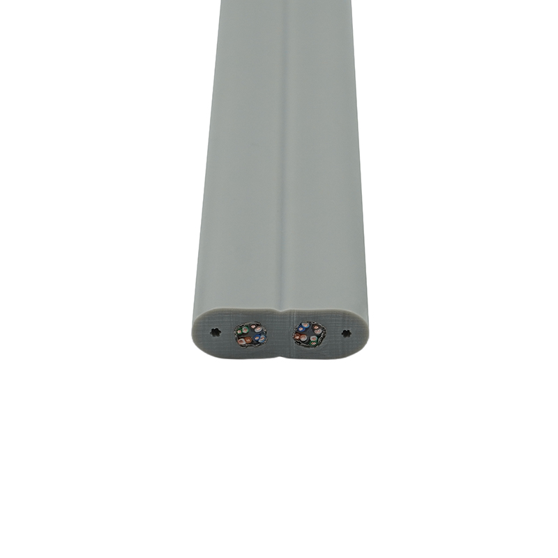 Câble plat d'ascenseur avec fil d'acier et 2 câbles de raccordement Cat6