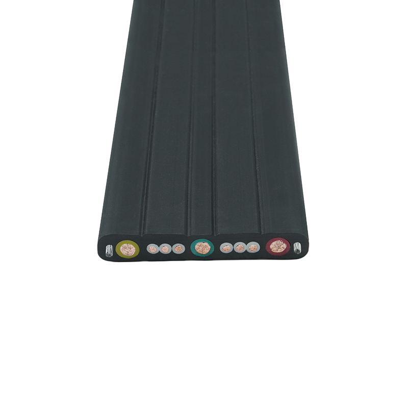 Câble plat de déplacement de grue à gaine composée avec fil d'acier