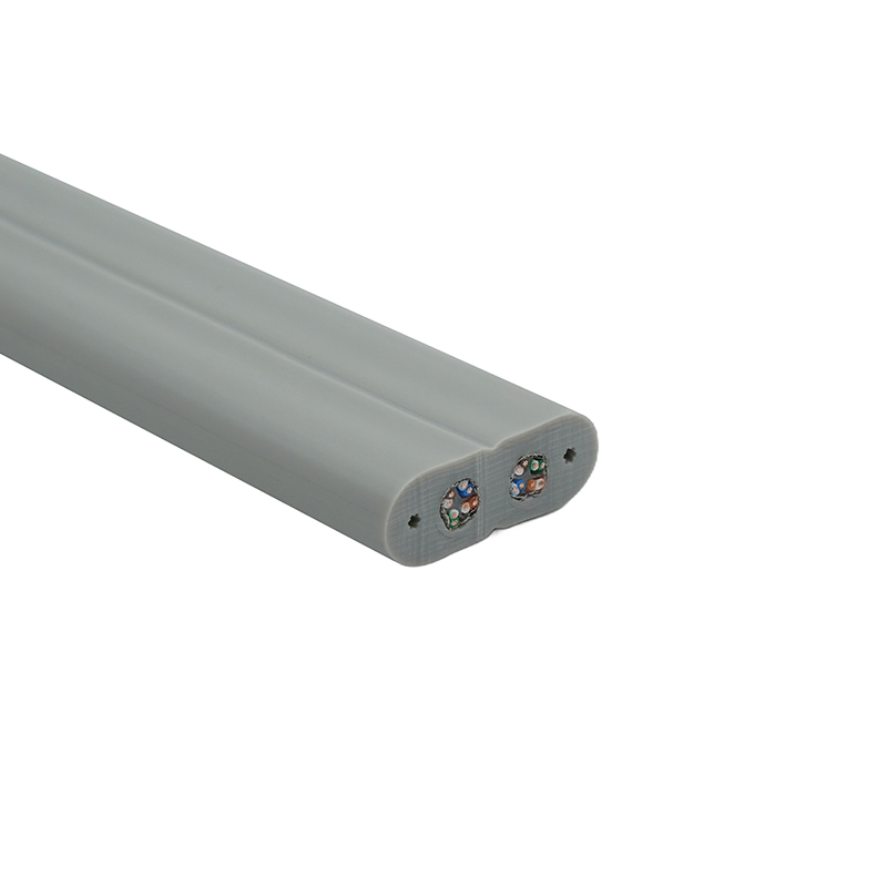 Câble plat d'ascenseur avec fil d'acier et 2 câbles de raccordement Cat6