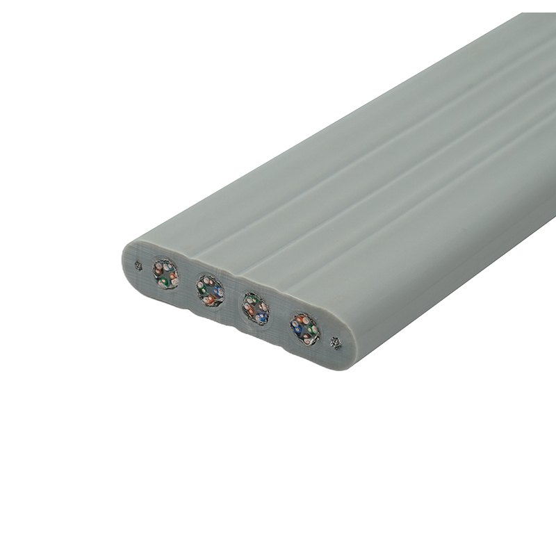 Câble plat d'ascenseur avec fil d'acier et 4 câbles de raccordement Cat6