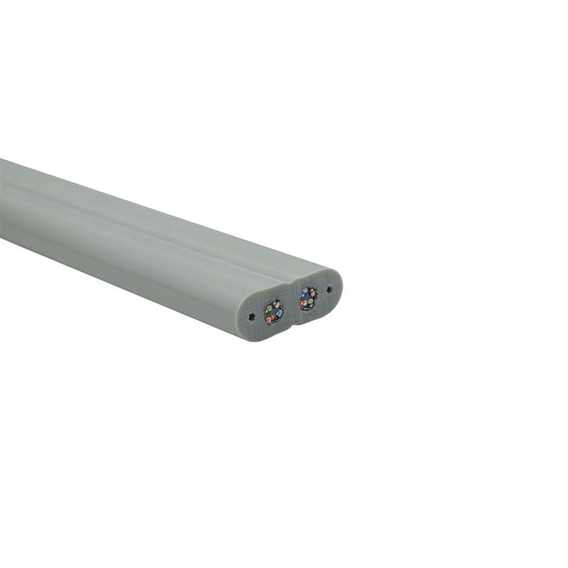 Câble plat d'ascenseur avec fil d'acier et 2 câbles de raccordement Cat6