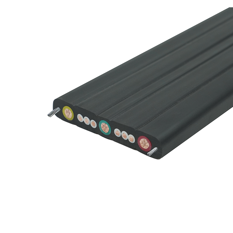 Câble plat de déplacement de grue à gaine composée avec fil d'acier