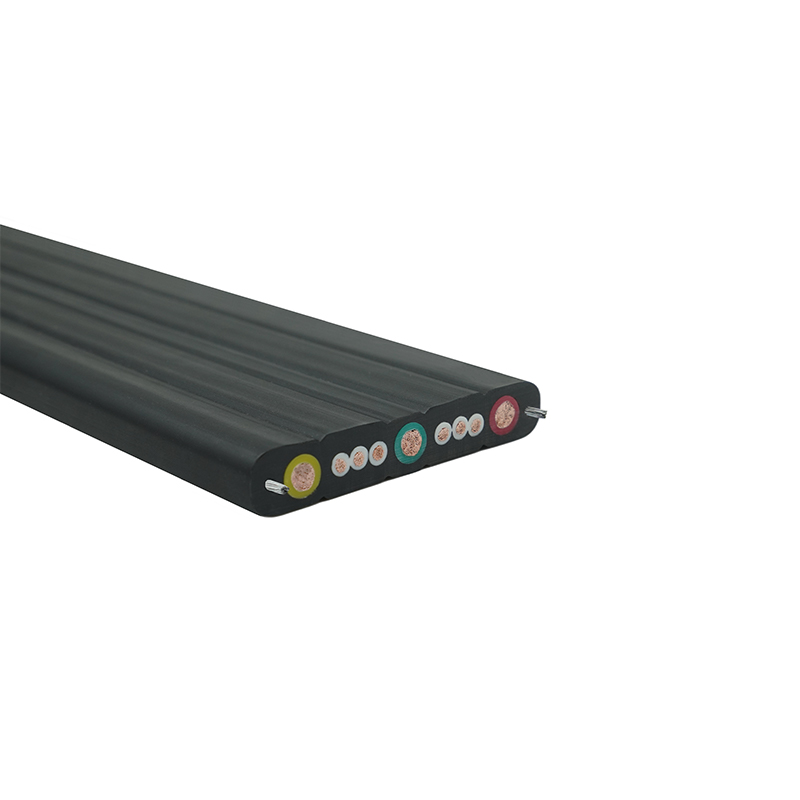 Câble plat de déplacement de grue à gaine composée avec fil d'acier